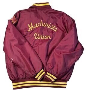 Vintage Bomber Varsity Jacket Lodge 1746 Machinists and Aerospace Union Size XL